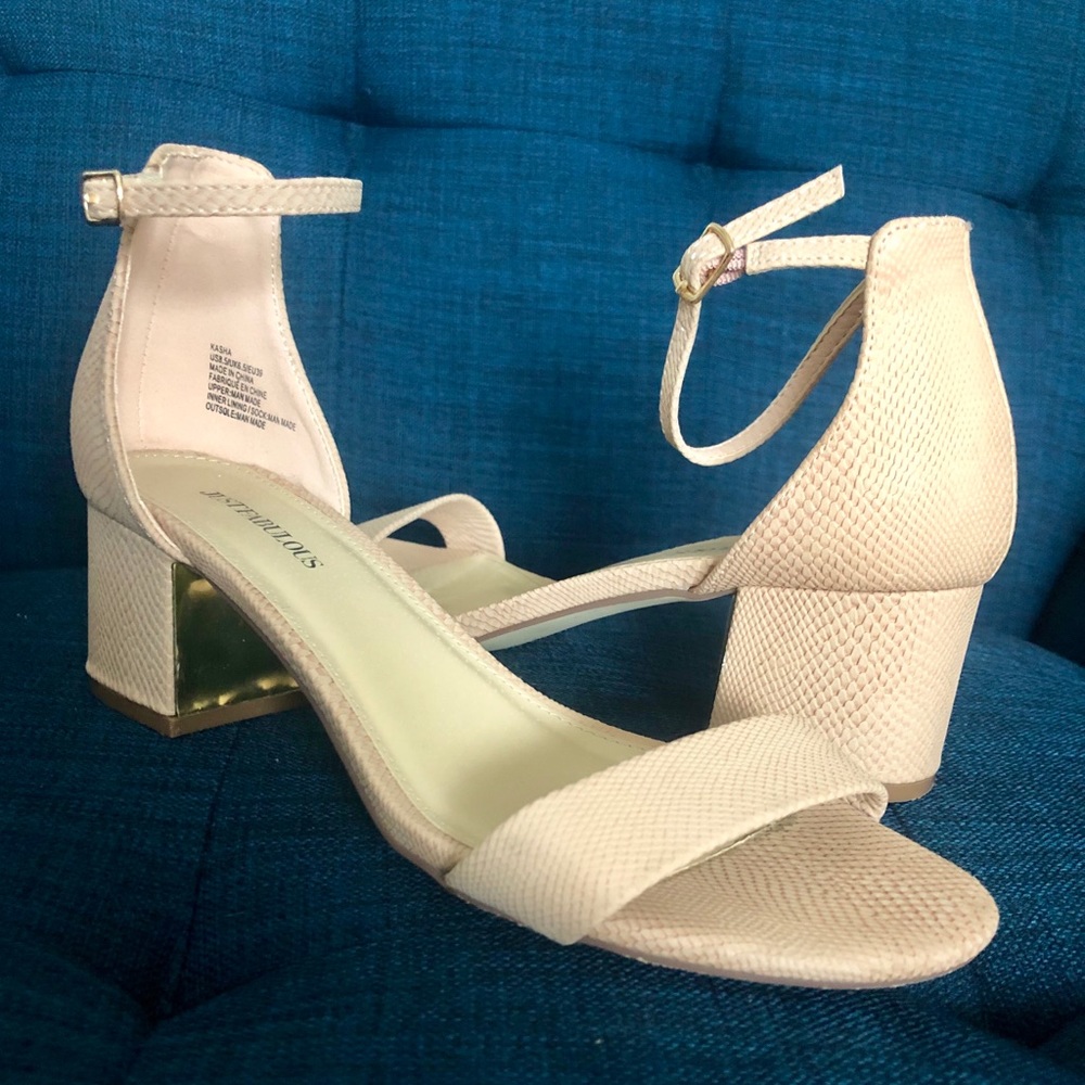 Pink blush block heel sandal